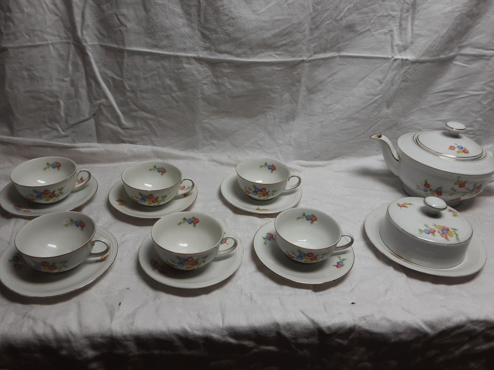 Vintage Bavaria theeservies met bloemmotief, Huis en Inrichting, Keuken | Servies, Gebruikt, Overige merken, Vintage, Ophalen of Verzenden