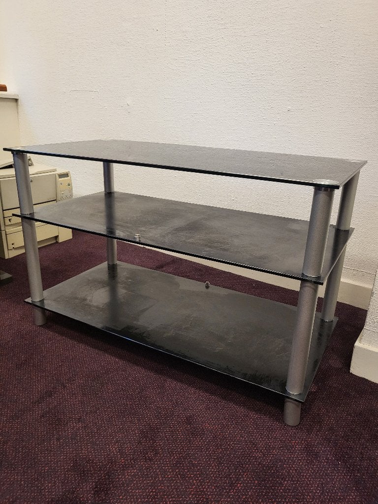 Glazen TV-meubel / Audiomeubel met 3 planken, Ophalen