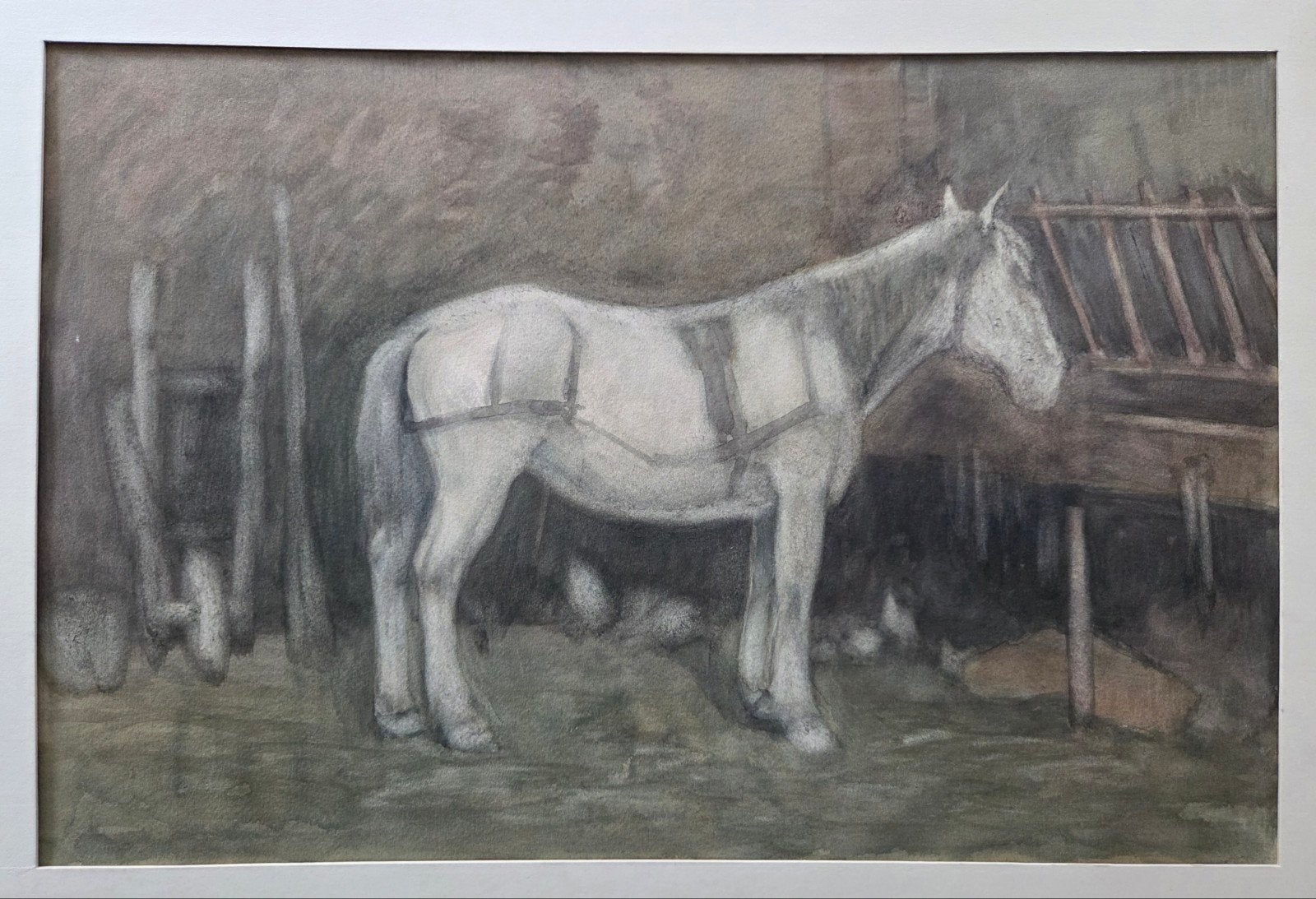 Paard. Pastel. Groot., Antiek en Kunst, Ophalen of Verzenden