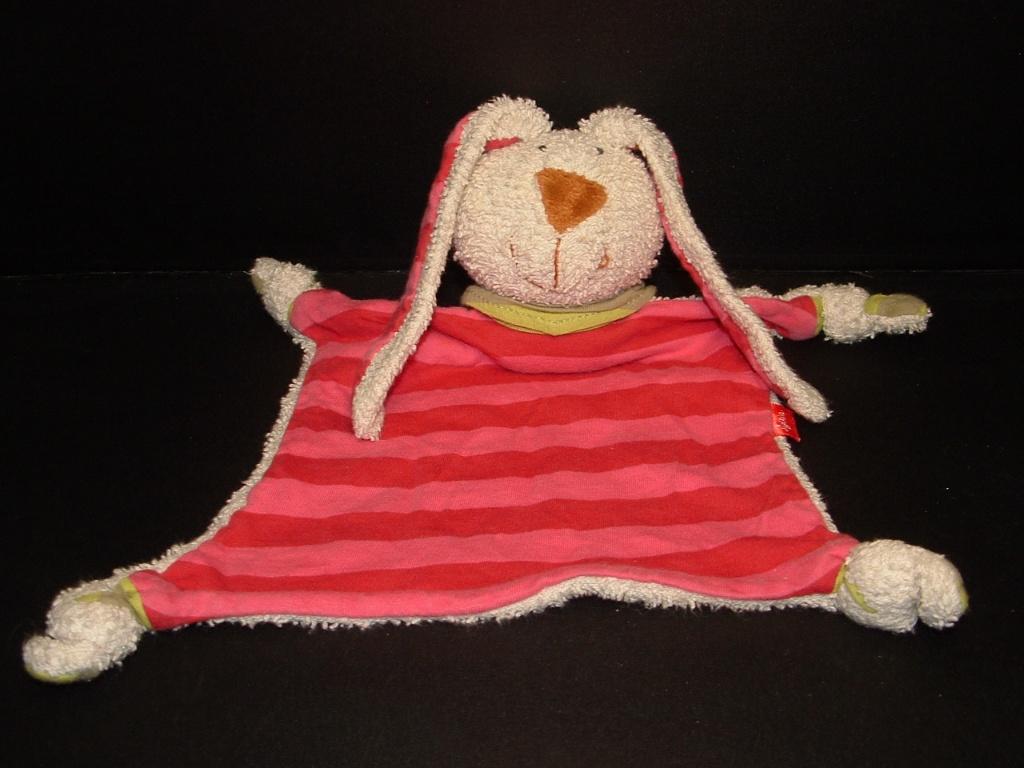 SIGIKID KONIJN KNUFFELDOEK BADSTOF WIT MET TRICOT, Verzenden, Nieuw, Overige typen