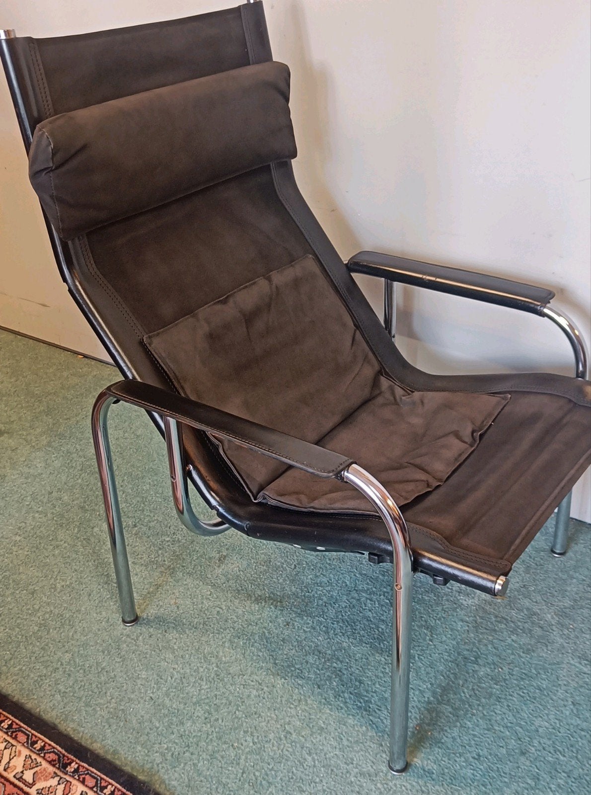 Vintage Loungestoel HE1106 - Hans Eichenberger Design, Ophalen, Gebruikt, Leer, Design