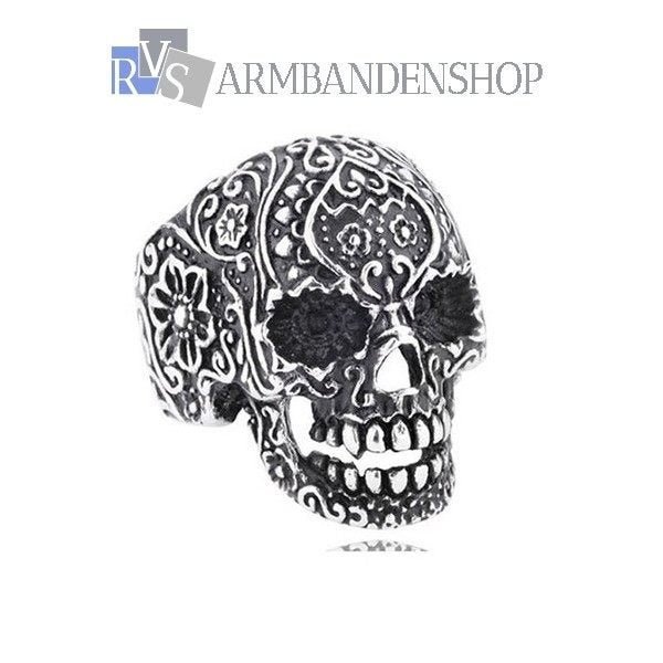 div. rvs biker skull ring en armbanden en hangers heren, 19 tot 20, Nieuw, Dame of Heer, Zilver