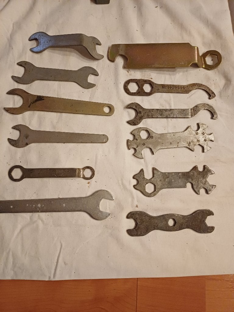 Partij vintage fietsgereedschap | Diverse platte sleutels, Ophalen of Verzenden, Gebruikt