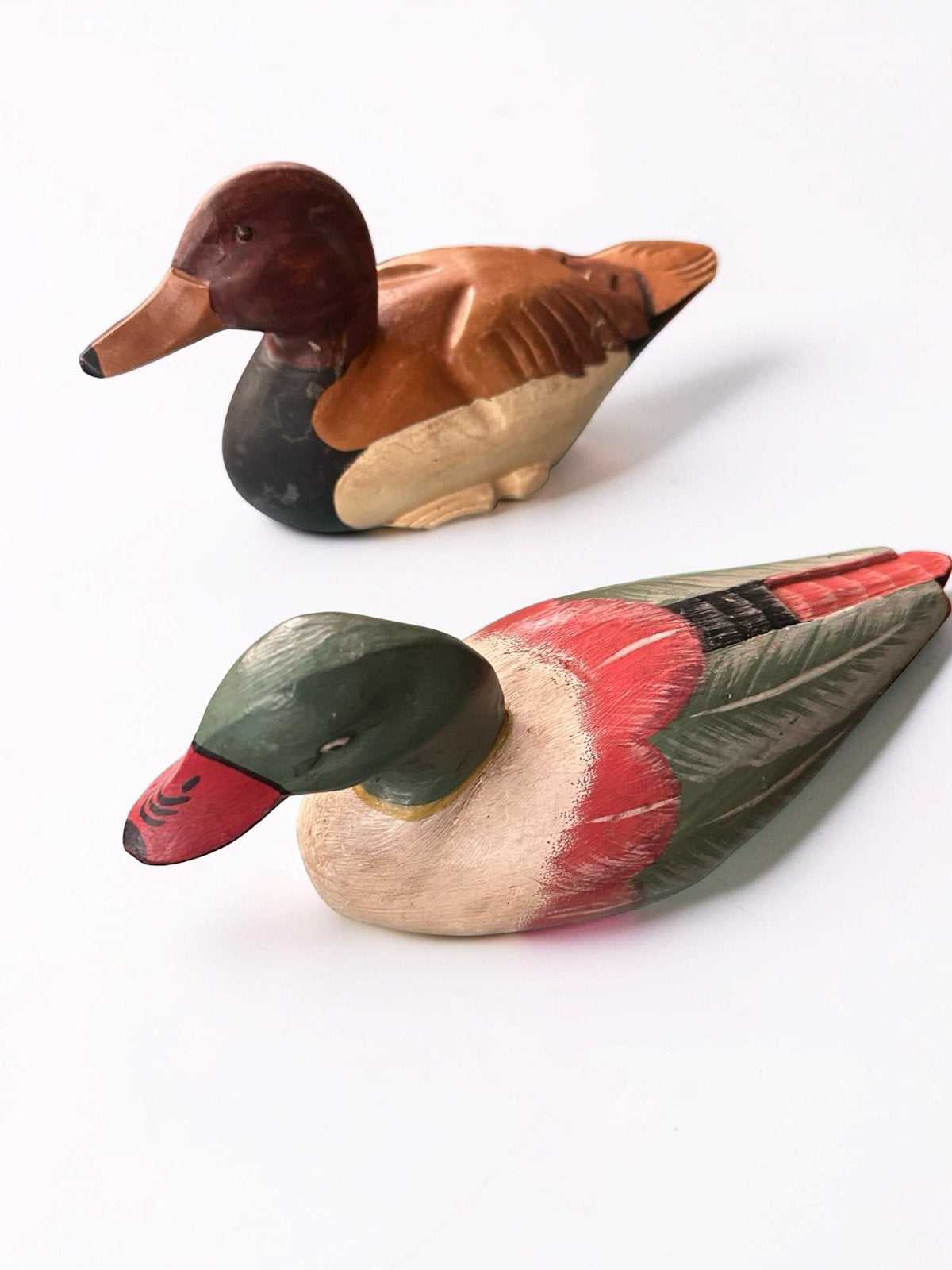 Vintage Jaren '70 Houten Eenden Decoratie - Set van 2, Ophalen of Verzenden