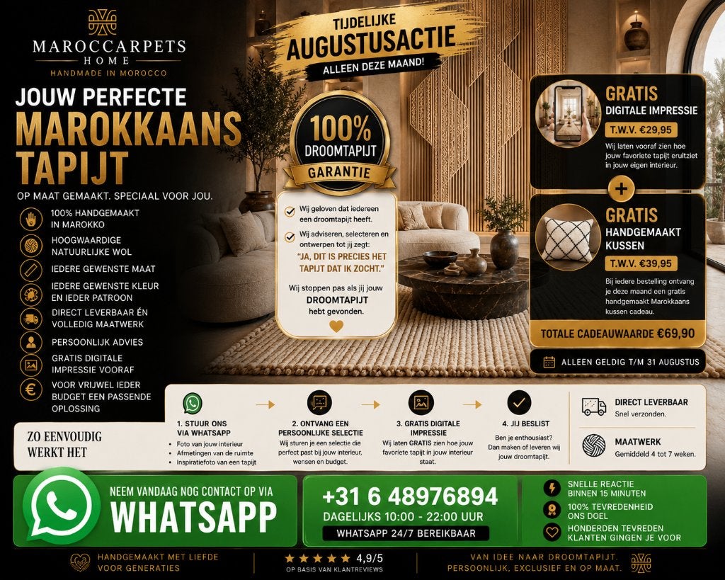 Jouw perfecte Marokkaanse tapijt op maat - Augustus actie!, MarocCarpets, Geel, Ophalen of Verzenden, 200 cm of meer