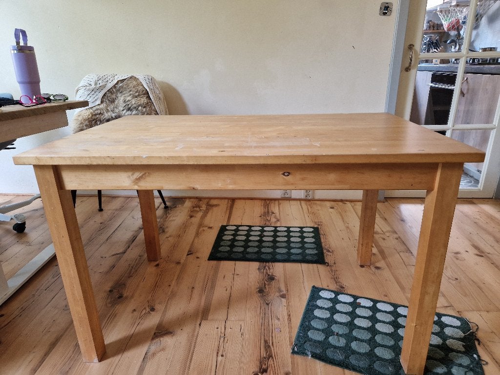 IKEA BJÖRKUDDEN eettafel – massief grenen – 119 x 74,5 cm, Ophalen, Gebruikt, 100 tot 150 cm, Scandinavisch