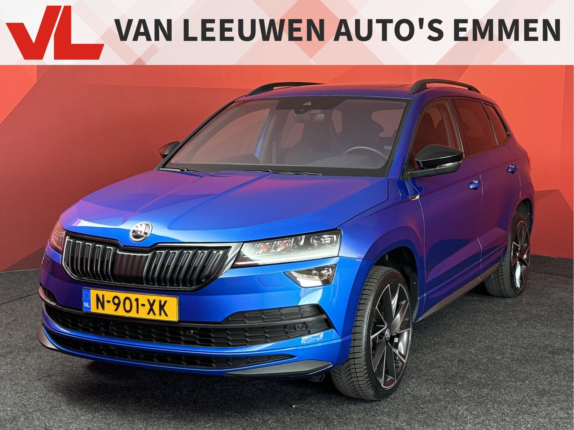 Skoda Karoq 1.5 TSI ACT Sportline Business | Stoel/Stuur -ve, Stof, 4 cilinders, 150 pk, Blauw