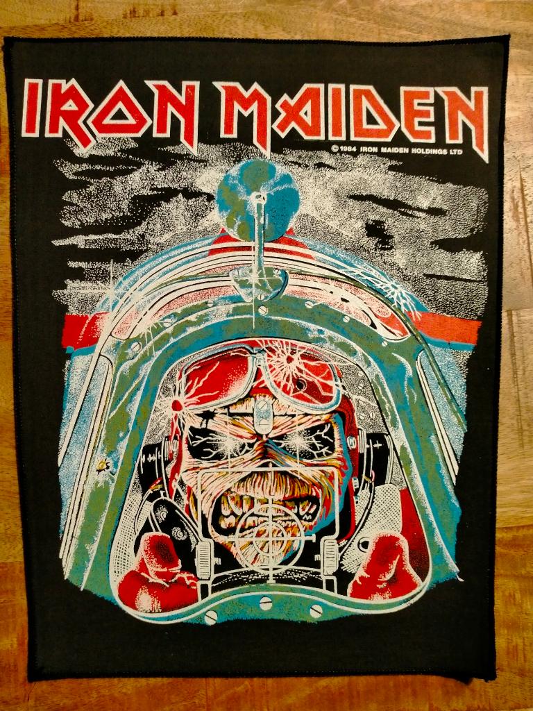 Iron Maiden Aces high 1984 backpatch patch VINTAGE RARE, Verzamelen, Ophalen of Verzenden, Zo goed als nieuw, Kleding