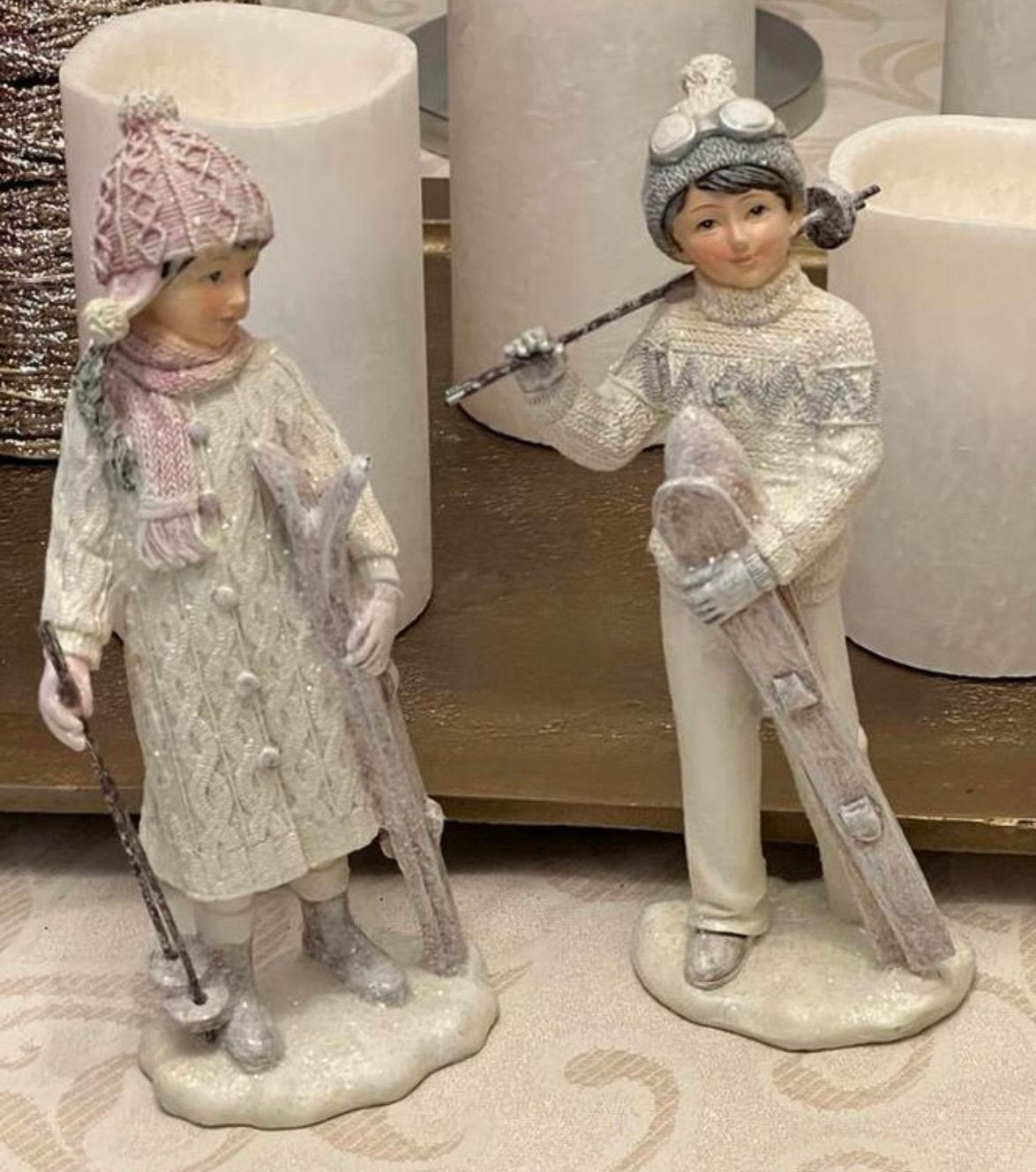 Winter beeldjes met glitters, Ophalen of Verzenden