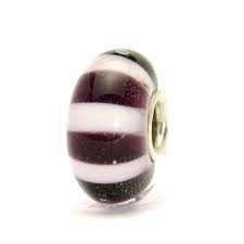Trollbeads glaskraal zwarte en witte strepen, Sieraden, Tassen en Uiterlijk, Bedels, Glas of Kristal, Nieuw, Ophalen of Verzenden