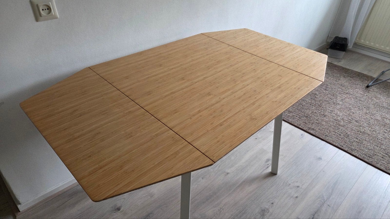 IKEA PS 2012 Klaptafel - Bamboe/Wit, Huis en Inrichting, Tafels | Eettafels, Gebruikt, 50 tot 100 cm, 100 tot 150 cm, Vier personen