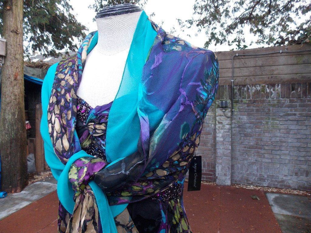 feest, cocktail jurk met 2 shawls tule glim maat 36 nieuw, Overige typen, Meerkleurig, Nieuw, Ophalen of Verzenden