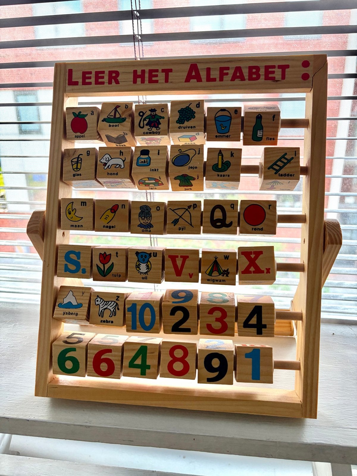 Houten Alfabet en Cijfers Leerbord - Nieuw in Doos, Ophalen, Nieuw, Taal en Lezen