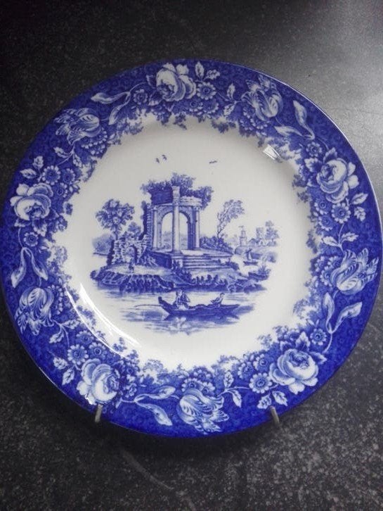 oud antiek kobaltblauw sierbord Melrose Baker & Co, Antiek en Kunst, Ophalen of Verzenden
