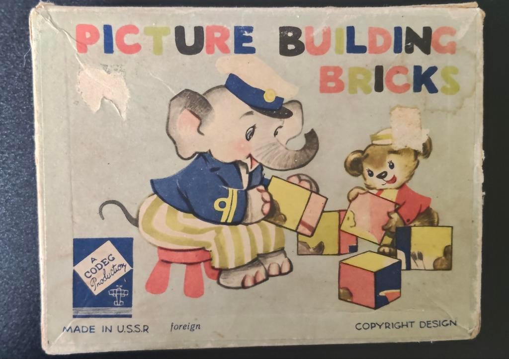 Vintage Picture Building Bricks - USSR - Jaren '60, Ophalen of Verzenden, Gebruikt
