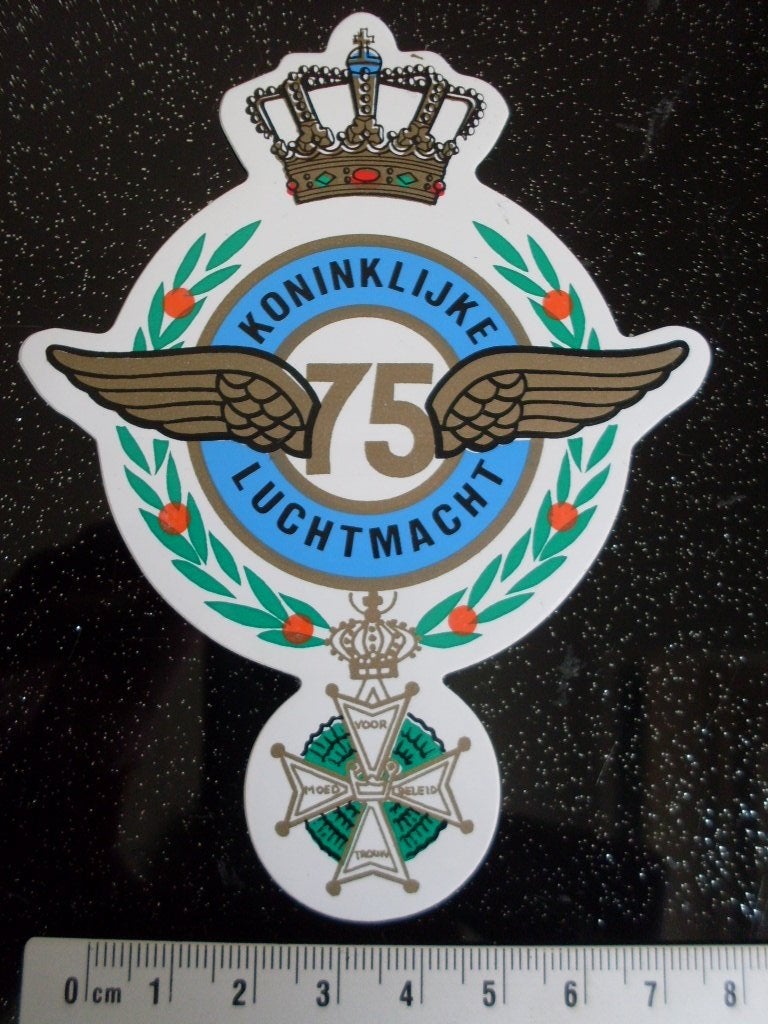 sticker koninklijke luchtmacht 75 jaar logo embleem KLu, Verzamelen, Verzenden, Zo goed als nieuw, Bedrijf of Vereniging