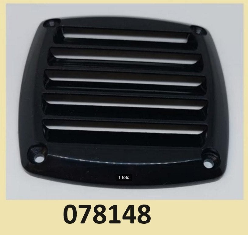 078148 Ventilatierooster kunststof, zwart 85 x 85 mm. € 2,95, Watersport en Boten, Ophalen of Verzenden, Nieuw, Motor en Techniek