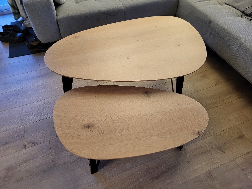 Salontafels Montreal + Eettafel Montreal, Ophalen, Gebruikt, 100 tot 150 cm, Eikenhout
