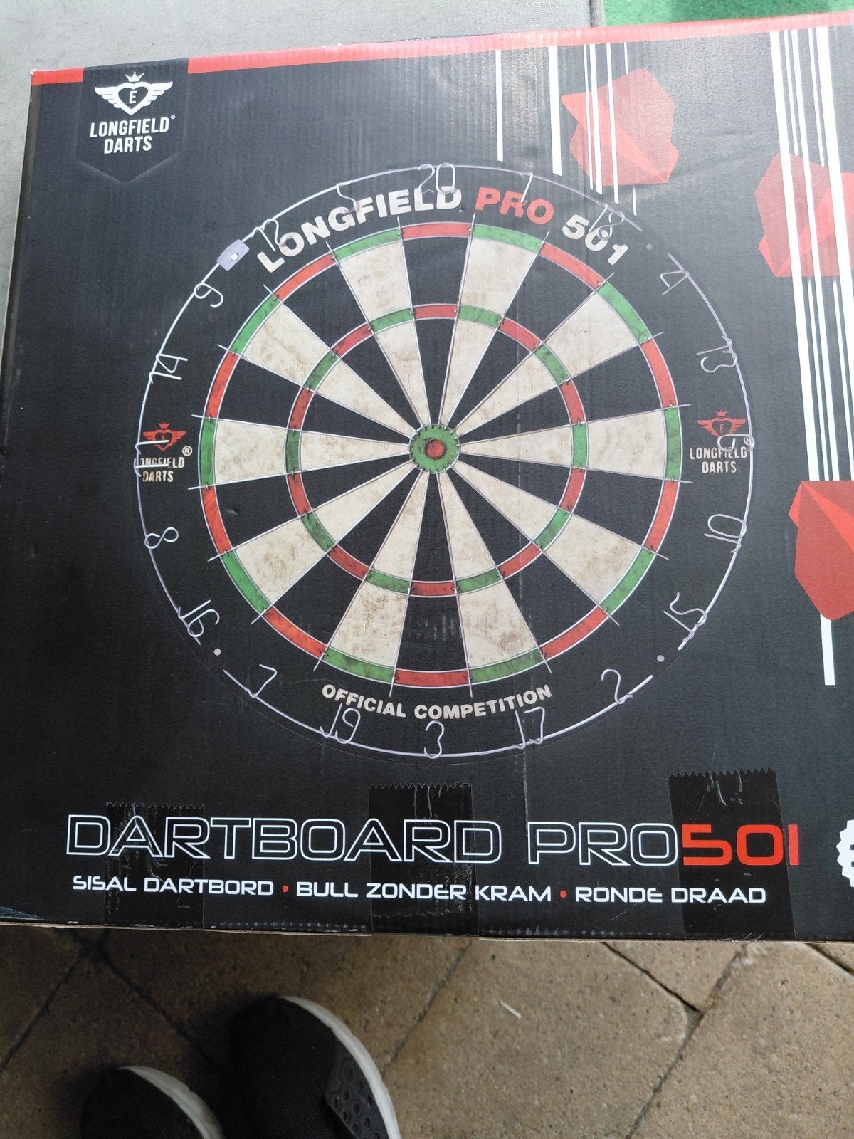 Longfield Dartbord Pro 501 Sisal Bull Zonder Kram, Ophalen of Verzenden, Nieuw, Dartbord