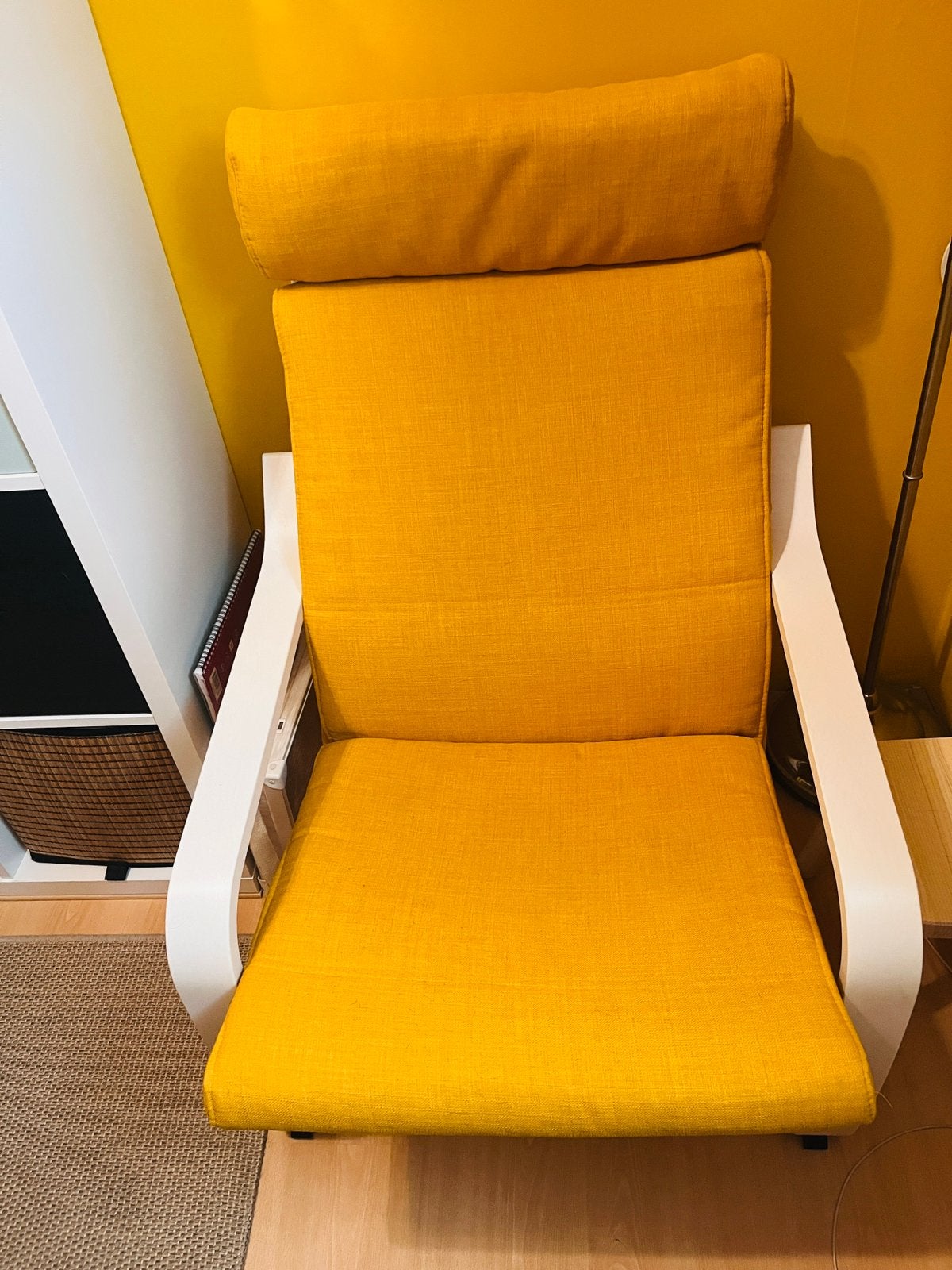 IKEA Poäng fauteuil met gele kussen, Ophalen, Gebruikt, 75 tot 100 cm, 50 tot 75 cm