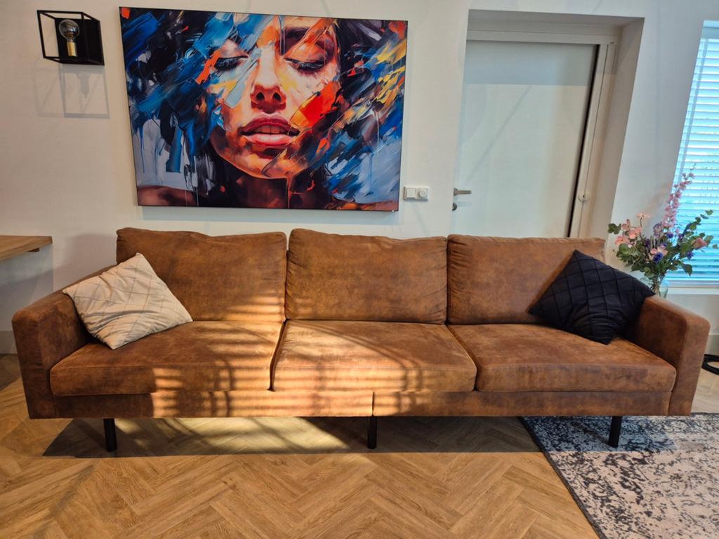 Mooie Collin bank 280x88x88 in cognac kleur, Ophalen, 250 tot 300 cm, 75 tot 100 cm, Zo goed als nieuw