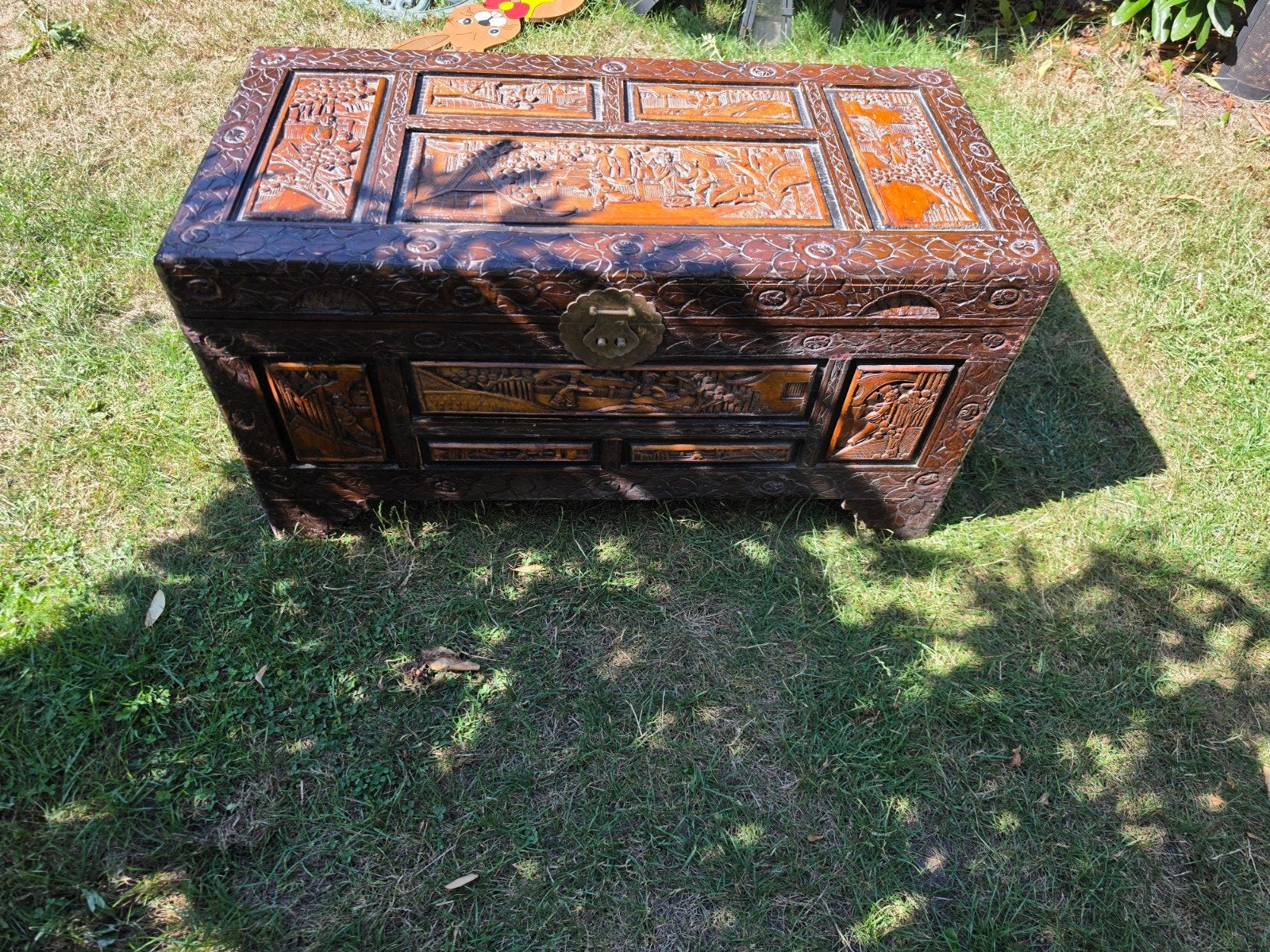te koop een oude  dekenkist, Ophalen, Gebruikt, 50 tot 100 cm, Eikenhout