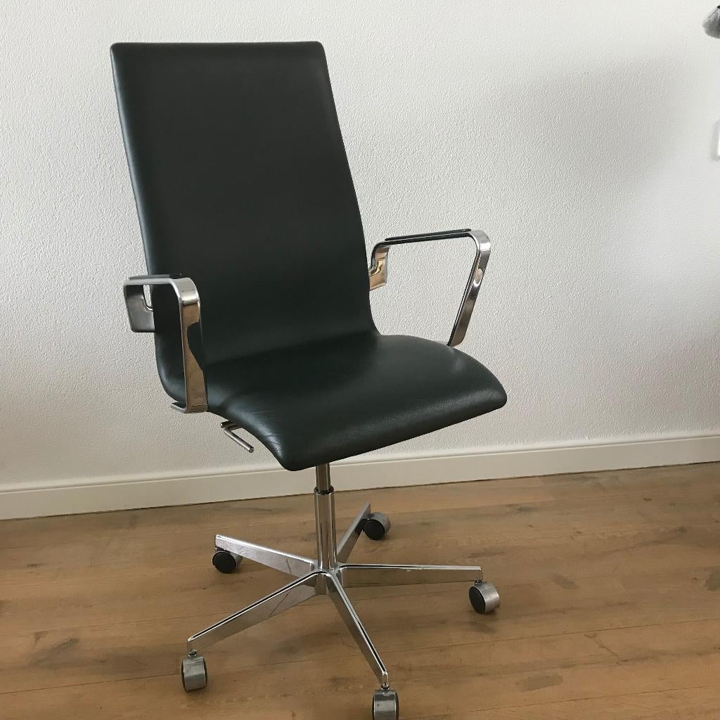 Fritz Hansen Oxford low back office chair bureaustoel leer, Huis en Inrichting, Bureaustoelen, Zwart, Ophalen of Verzenden, Nvt