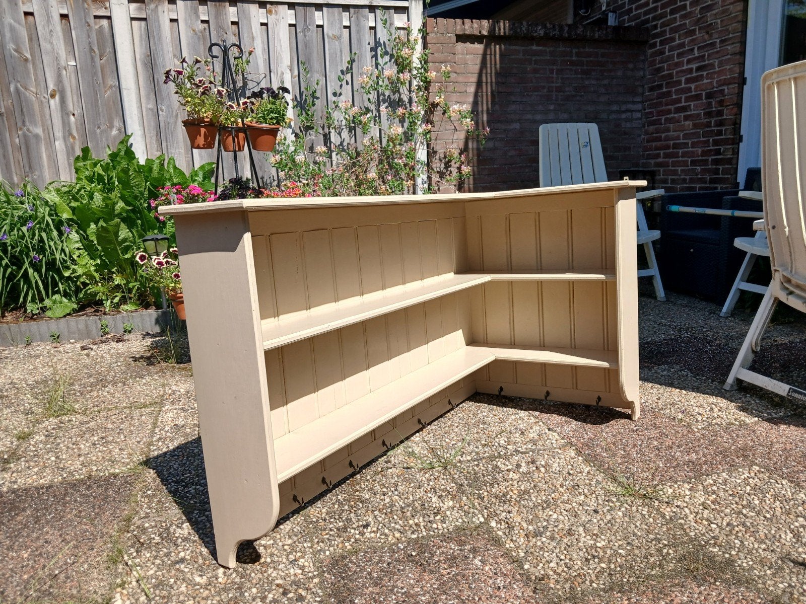 Prachtig wandmeubel, gehoekt 90 graden,, Huis en Inrichting, Kasten | Wandmeubels, Ophalen, Zo goed als nieuw, Minder dan 150 cm