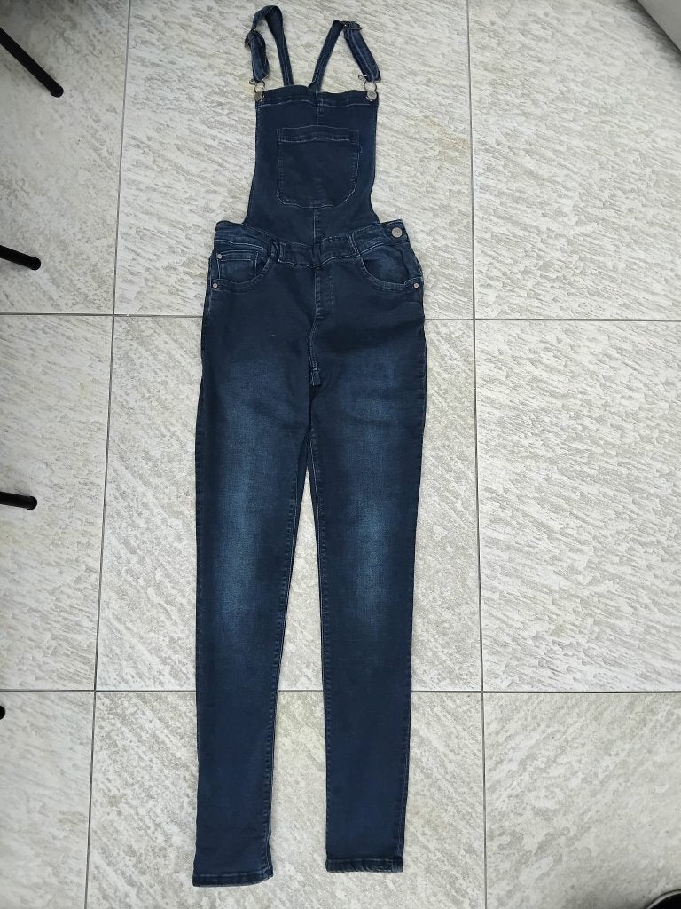 Lange tuinbroek blauw spijkerbroek WE maat 176 super skinny, Broek, Meisje, Ophalen of Verzenden, Zo goed als nieuw