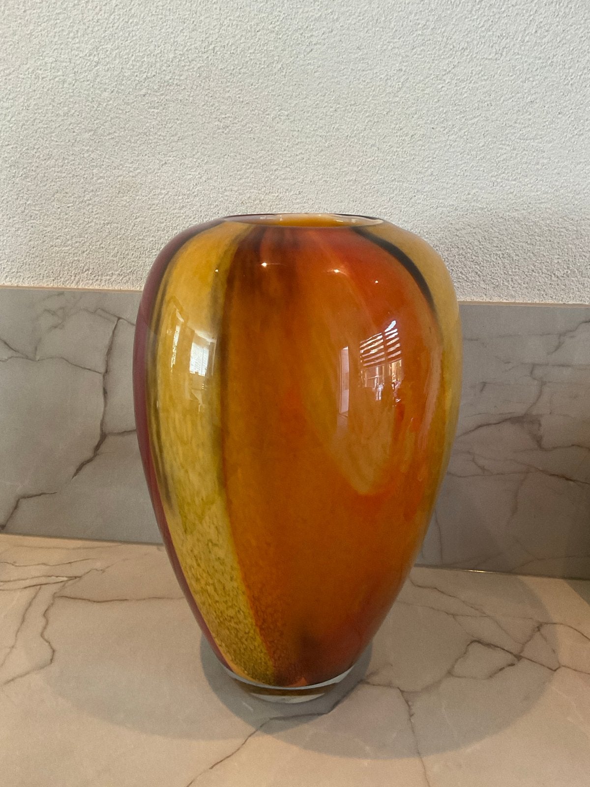 Unieke Grote Glazen Vaas Loranto - 33cm Hoog, 20cm Breed, Ophalen