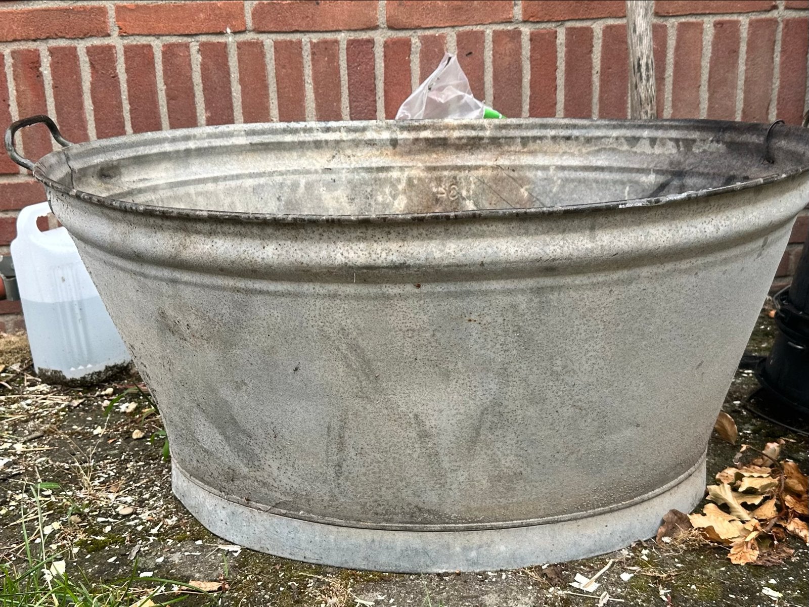 Grote zinken teil - Vintage wasbak/plantenbak, Ophalen