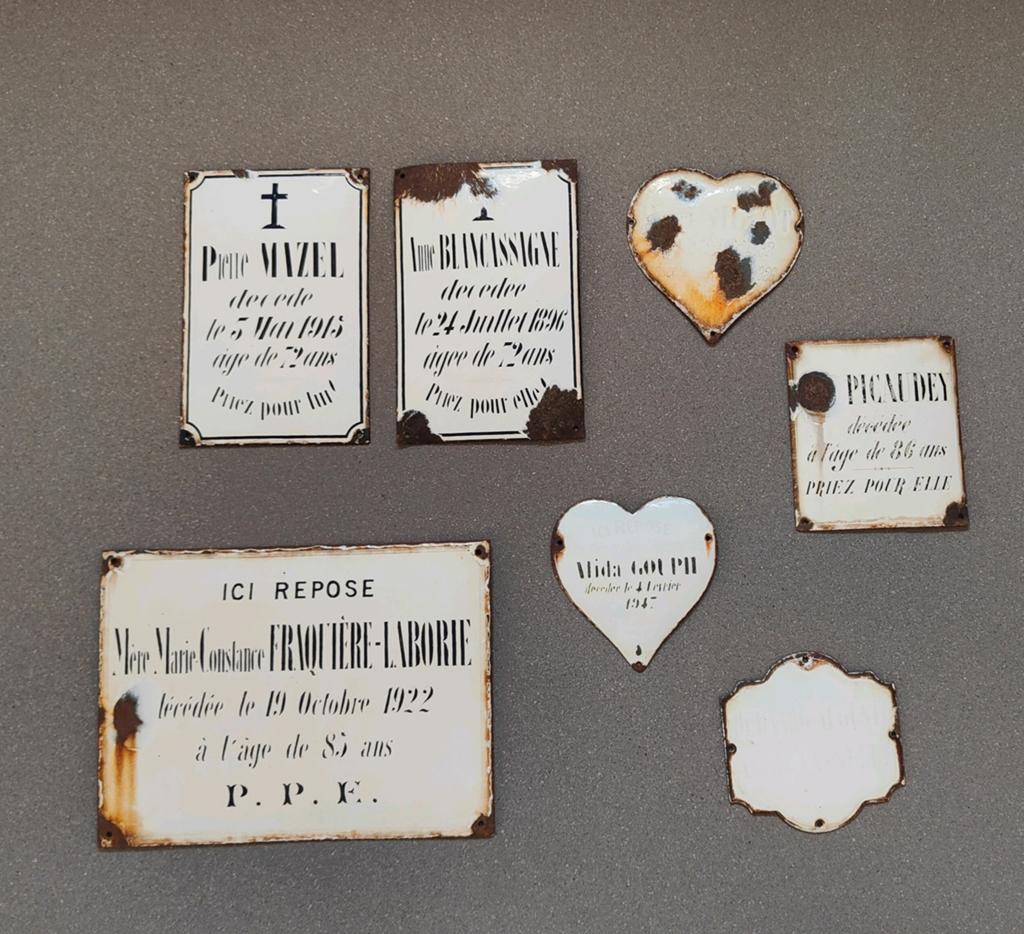 Emaille graf bordjes / gedenkhart / bordje / grafhart, Ophalen of Verzenden