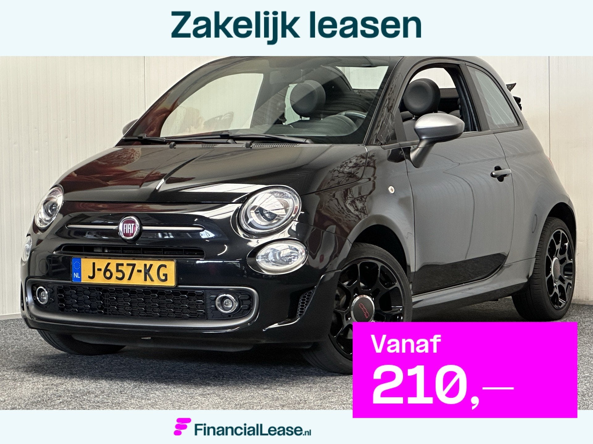 Fiat 500C 1.2 SPORT CABRIOLET DIGITALE DISPLAY HALF LEDER AI, Voorwielaandrijving, Gebruikt, 4 cilinders, Cabriolet