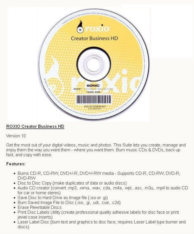 Roxio Creator HD V10 NL DVD Brand Label Media Creator Nero, Computers en Software, Ophalen of Verzenden, Nieuw, Windows