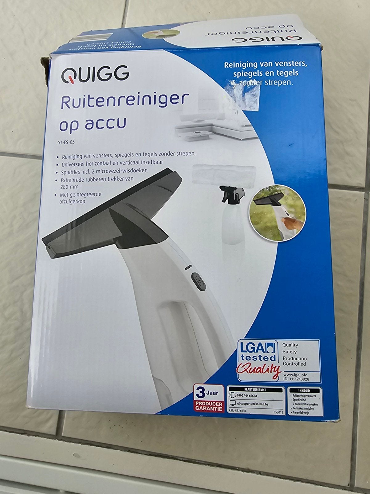 QUIGG Ruitenreiniger op accu - Nieuw in doos, Ophalen of Verzenden, Raamwisser of Trekker