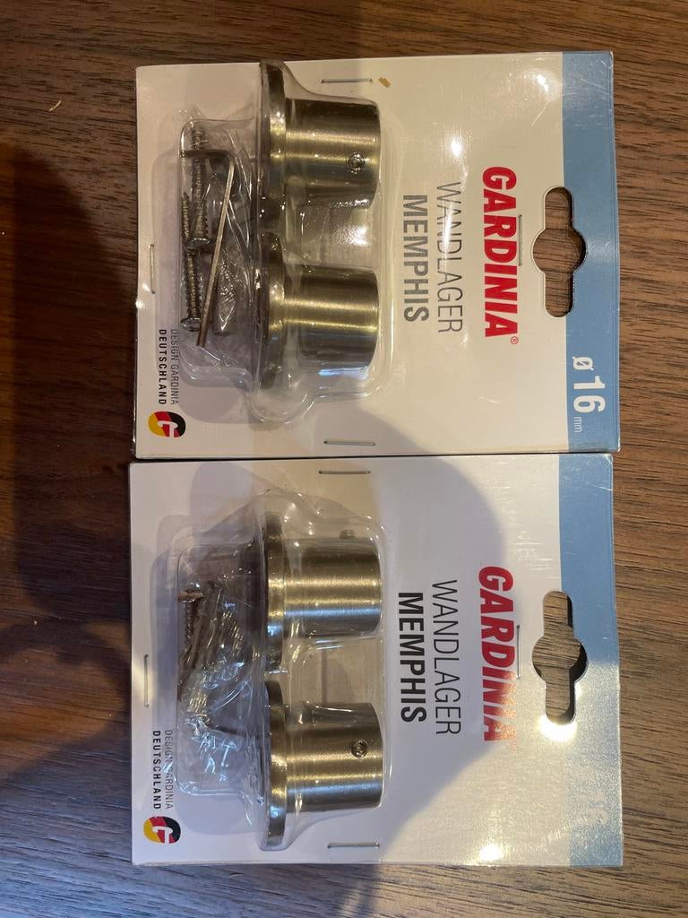 Gardinia Wandlager Memphis Ø16mm (2 stuks), Minder dan 50 cm, Nieuw, Ophalen of Verzenden, Minder dan 100 cm
