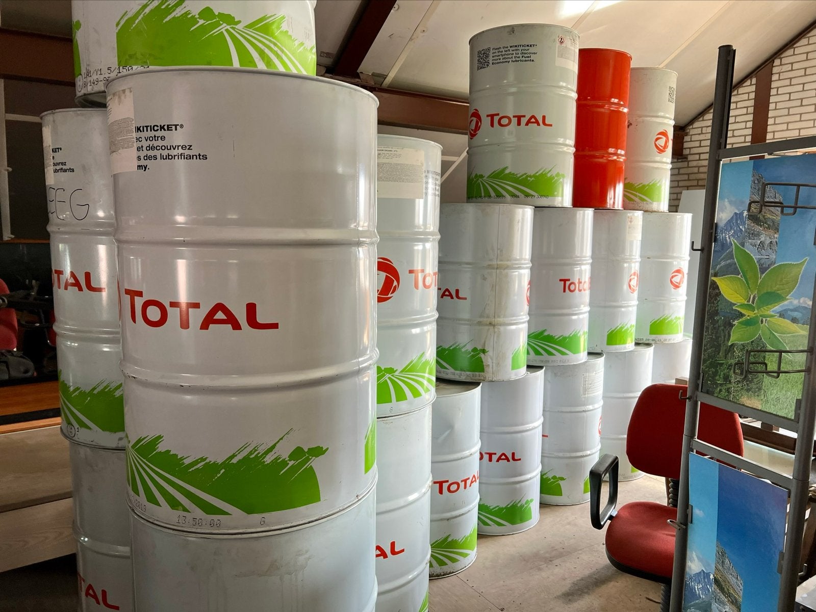 200 liter vaten, olievaten, oliedrums Total, Ophalen