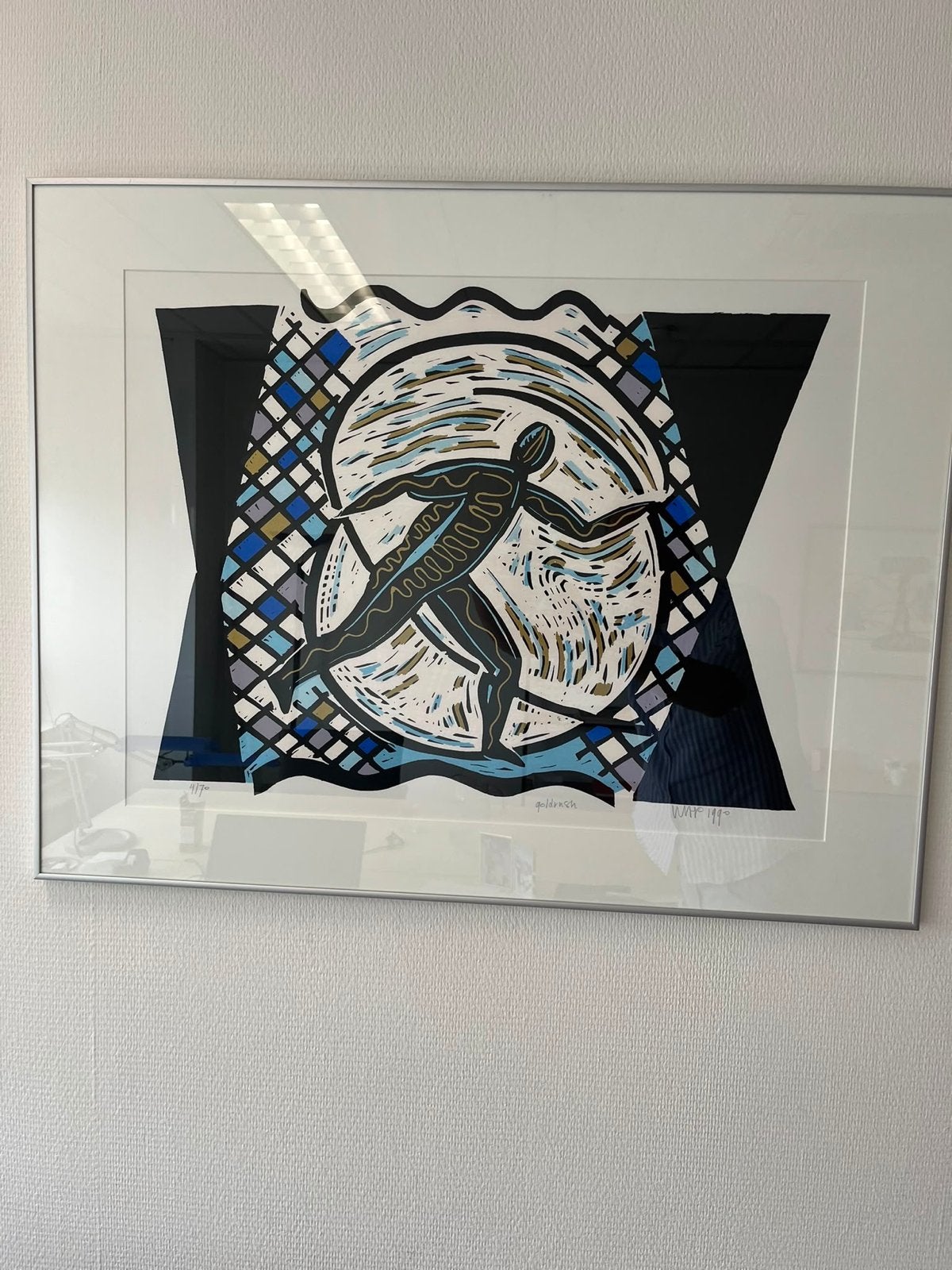 Hans Wap - Zeefdruk 'Schildpad' (1990), Antiek en Kunst, Kunst | Etsen en Gravures, Ophalen, Flora en Fauna, Zeefdruk, 1950 - 1999