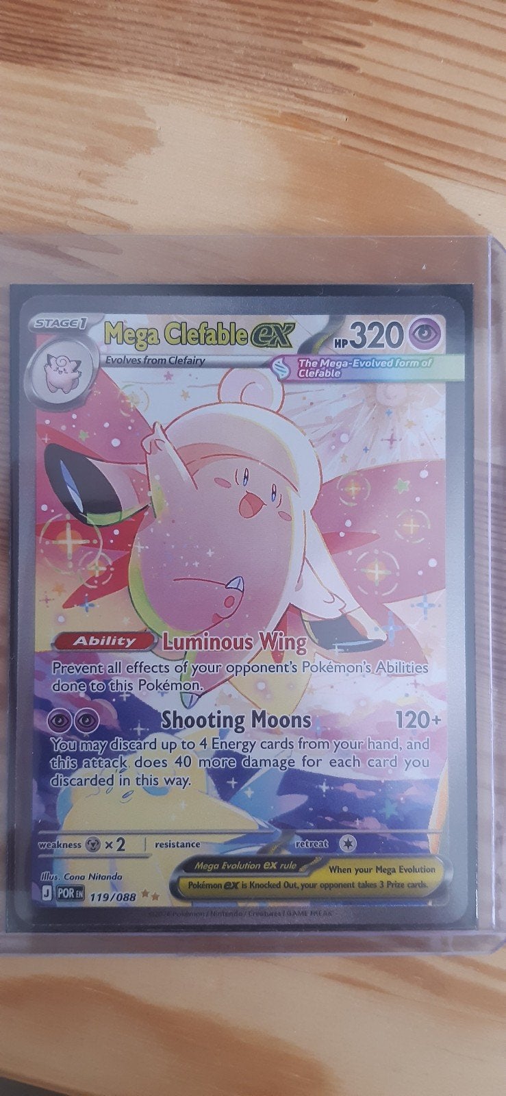 Mega Clefable EX 119/088 - Pokémon Kaart, Ophalen of Verzenden, Zo goed als nieuw, Losse kaart, Foil
