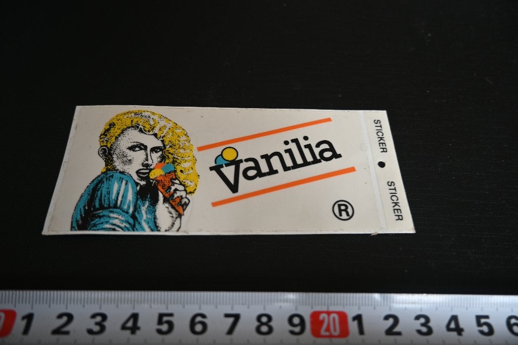 sticker transparant logo kleding VANILIA vrouw ijsje, Ophalen of Verzenden, Zo goed als nieuw