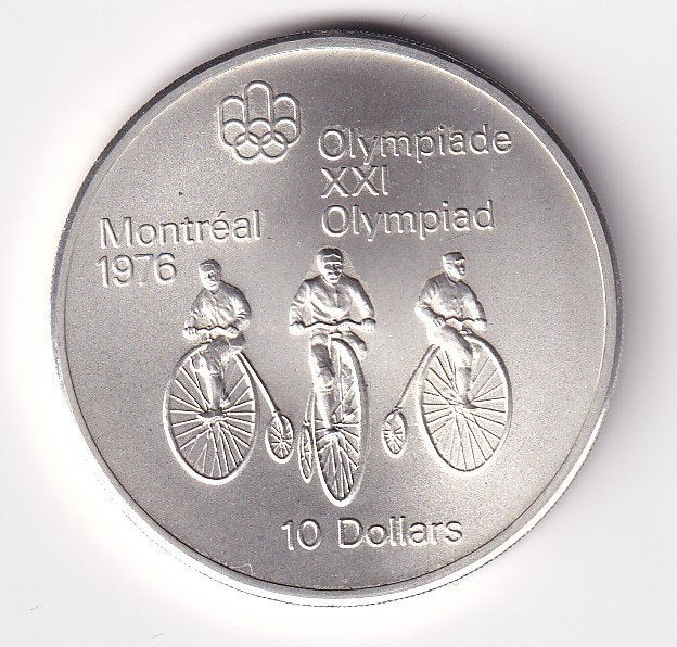 Canada 10 Dollar 1974 Prachtig  Wielrennen, Verzenden, Noord-Amerika, Losse munt, Zilver
