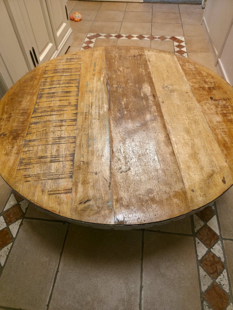 Industrieel ronde salon tafel, Ophalen, 50 tot 100 cm, Rond, 50 tot 100 cm