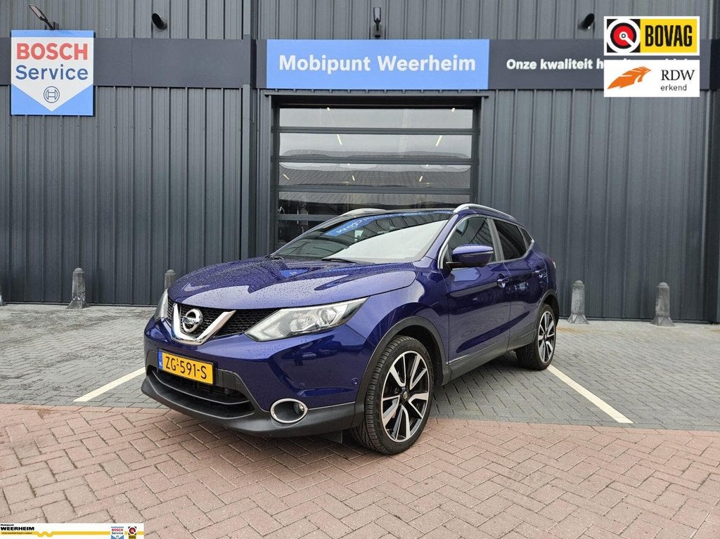 Nissan Qashqai 1.2 Tekna 17" automaat | pano-dak | zeer netj, Euro 5, Gebruikt, 680 kg, 4 cilinders