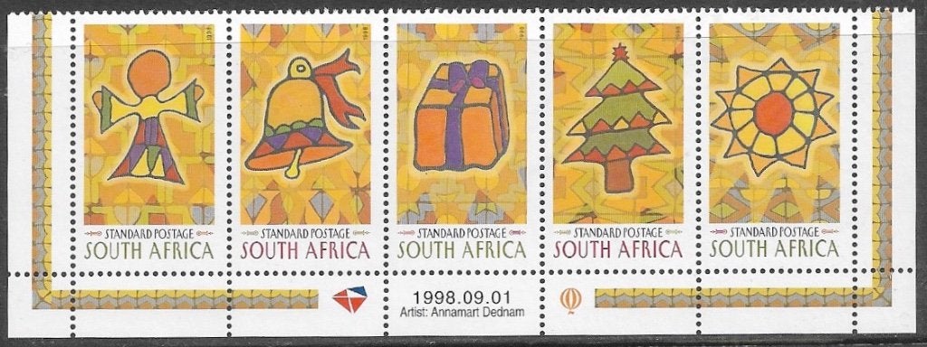 ZUID-AFRIKA serie/strip Kerstmis 1998, Verzenden, Zuid-Afrika, Postfris