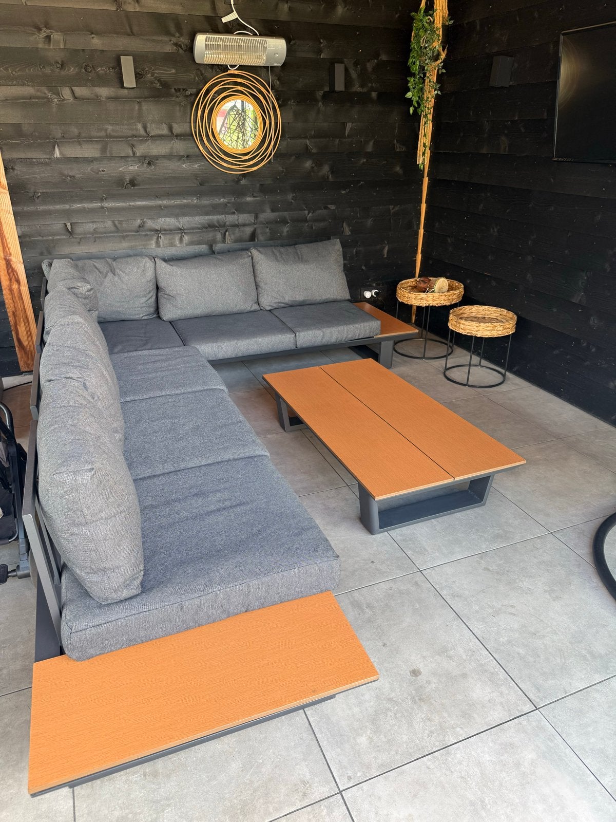 Luxe Nevada Hoek Loungeset 6 Persoons Antraciet, Ophalen, 6 zitplaatsen, Aluminium, Zo goed als nieuw