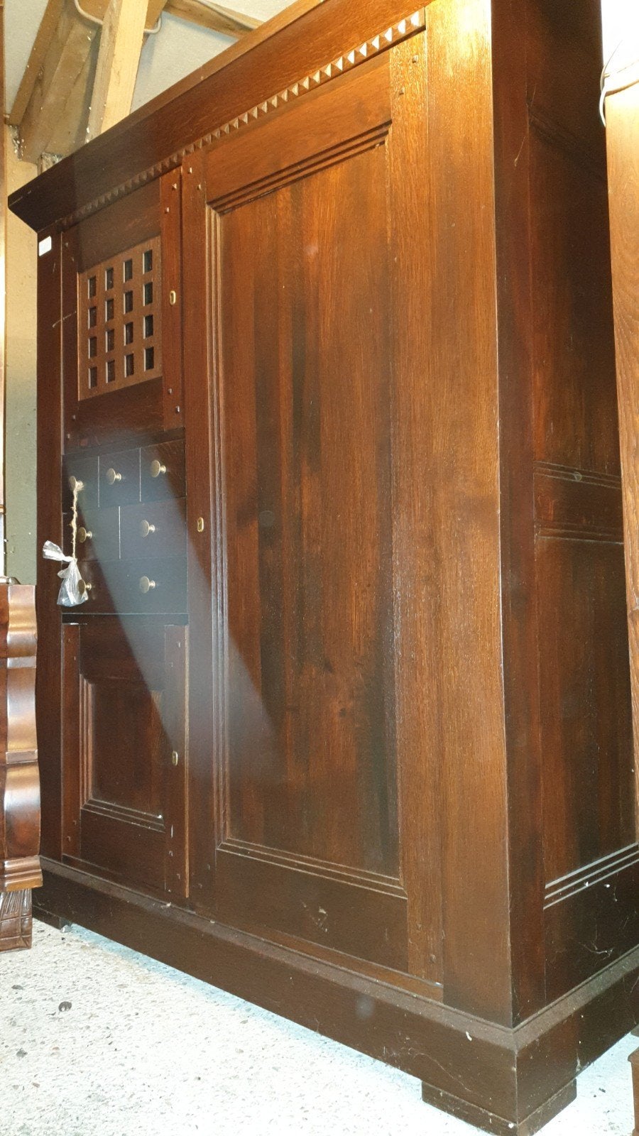Antieke houten kast met lades MAGAZIJN OPRUIMING, Ophalen, Minder dan 150 cm, Minder dan 100 cm, Kersenhout