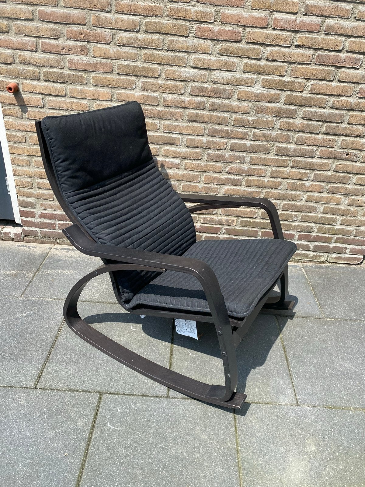 IKEA Poäng Schommelstoel met Zwart Kussen, Ophalen, Gebruikt, Zwart, Eén