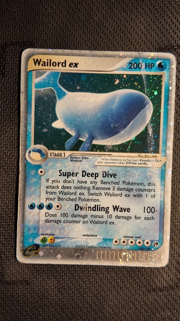 Wailord ex 100 Sandstorm | Pokemon kaart, Ophalen, Losse kaart, Foil