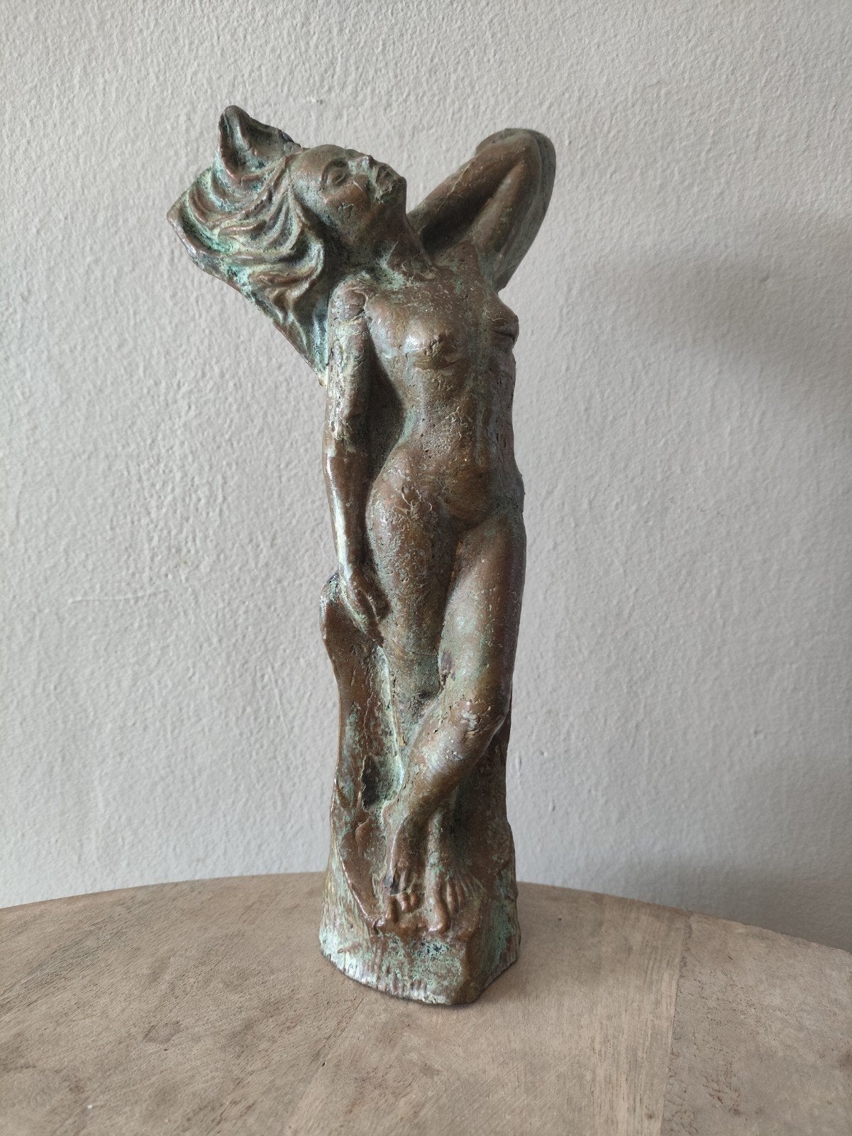 Antiek Bronzen Beeld Vrouwelijk Naakt –Gesigneerd C. Pinchon, Antiek en Kunst, Gemerkt, Ophalen of Verzenden, Brons, 20 - 50 cm