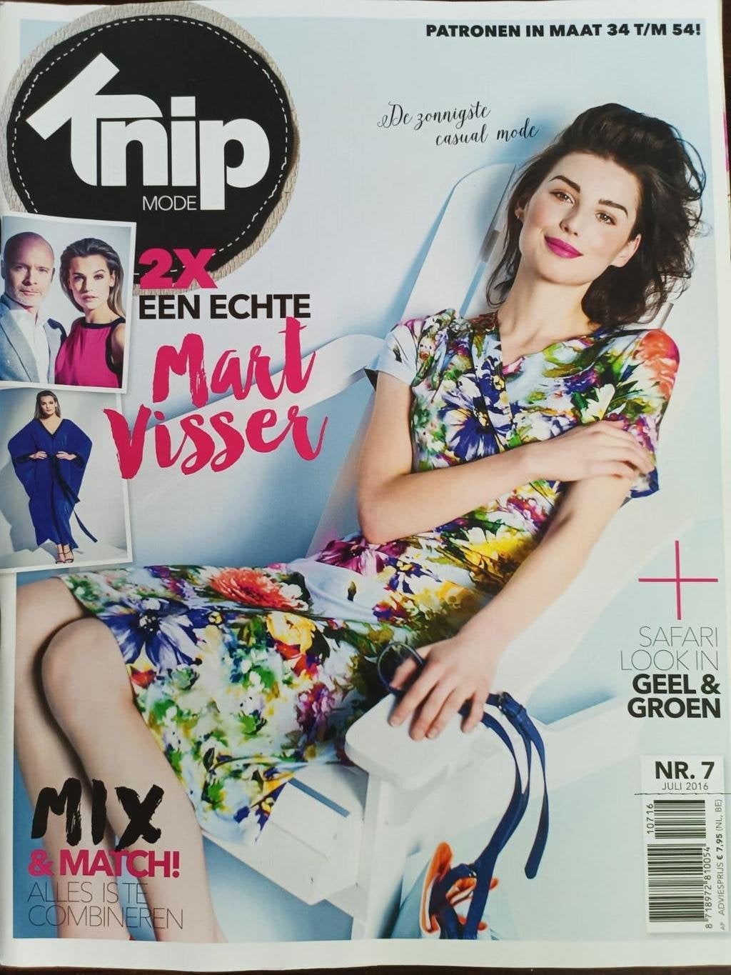 Knipmode magazine juli 2016  een echte Mart Visser, Overige typen, Vrouw, Ophalen of Verzenden, Zo goed als nieuw